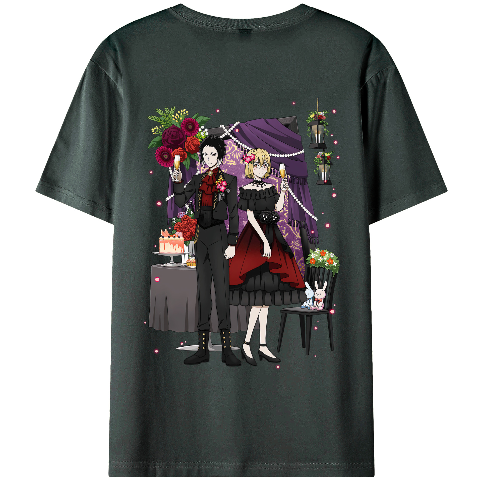 （画像用） 文豪ストレイドッグス Bungo Stray Dogs 綿100％ メンズ半袖Tシャツ（バックプリント） 通気性